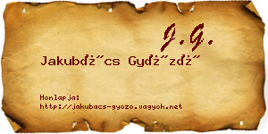 Jakubács Győző névjegykártya